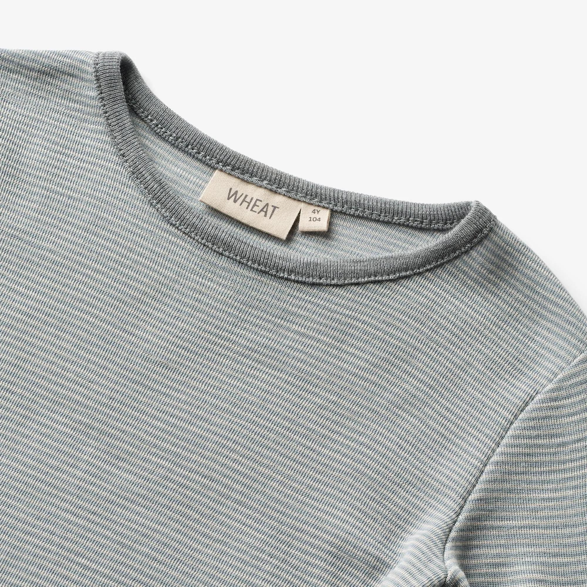 Wool T-Shirt L/S Alfie - cloudy sky stripe