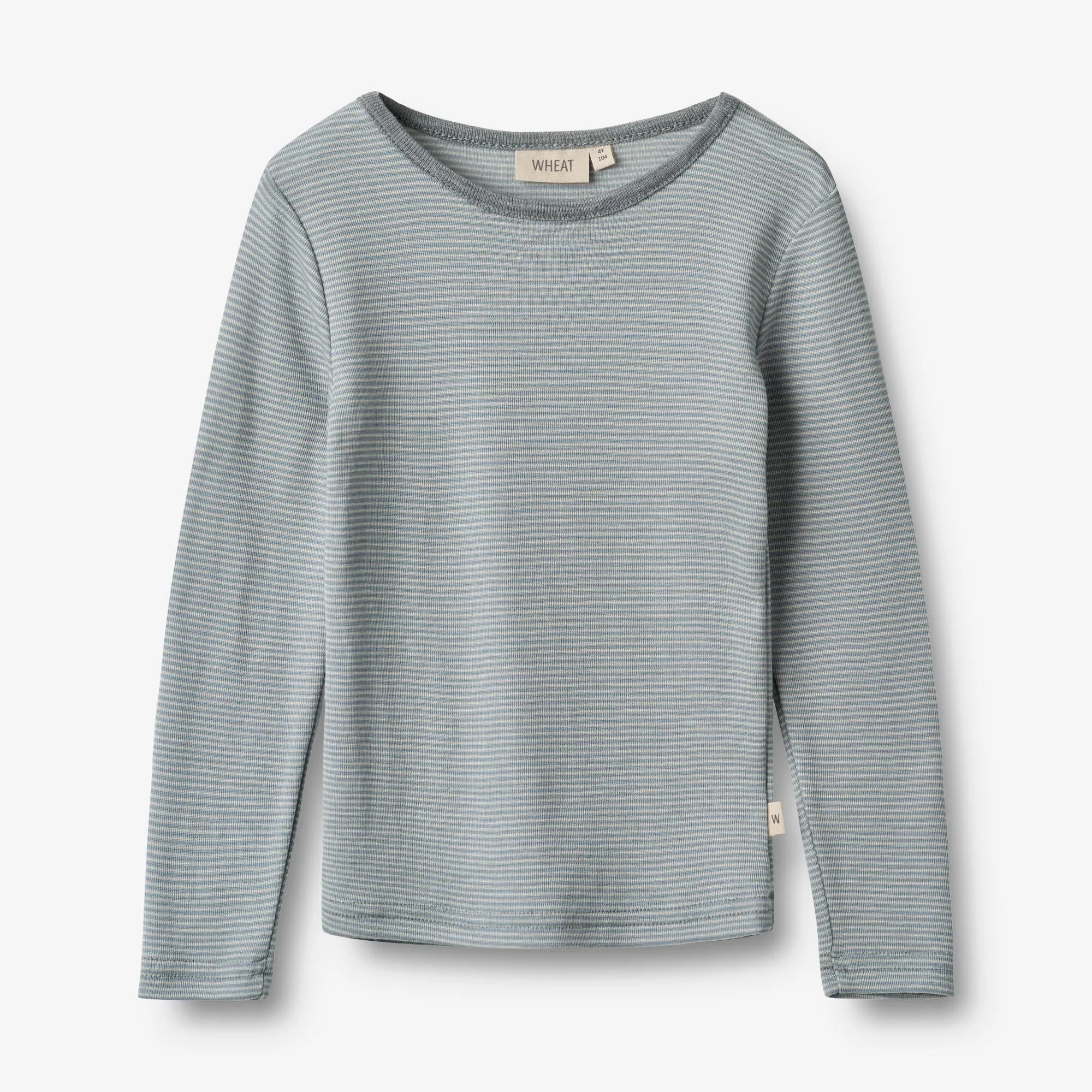 Wool T-Shirt L/S Alfie - cloudy sky stripe