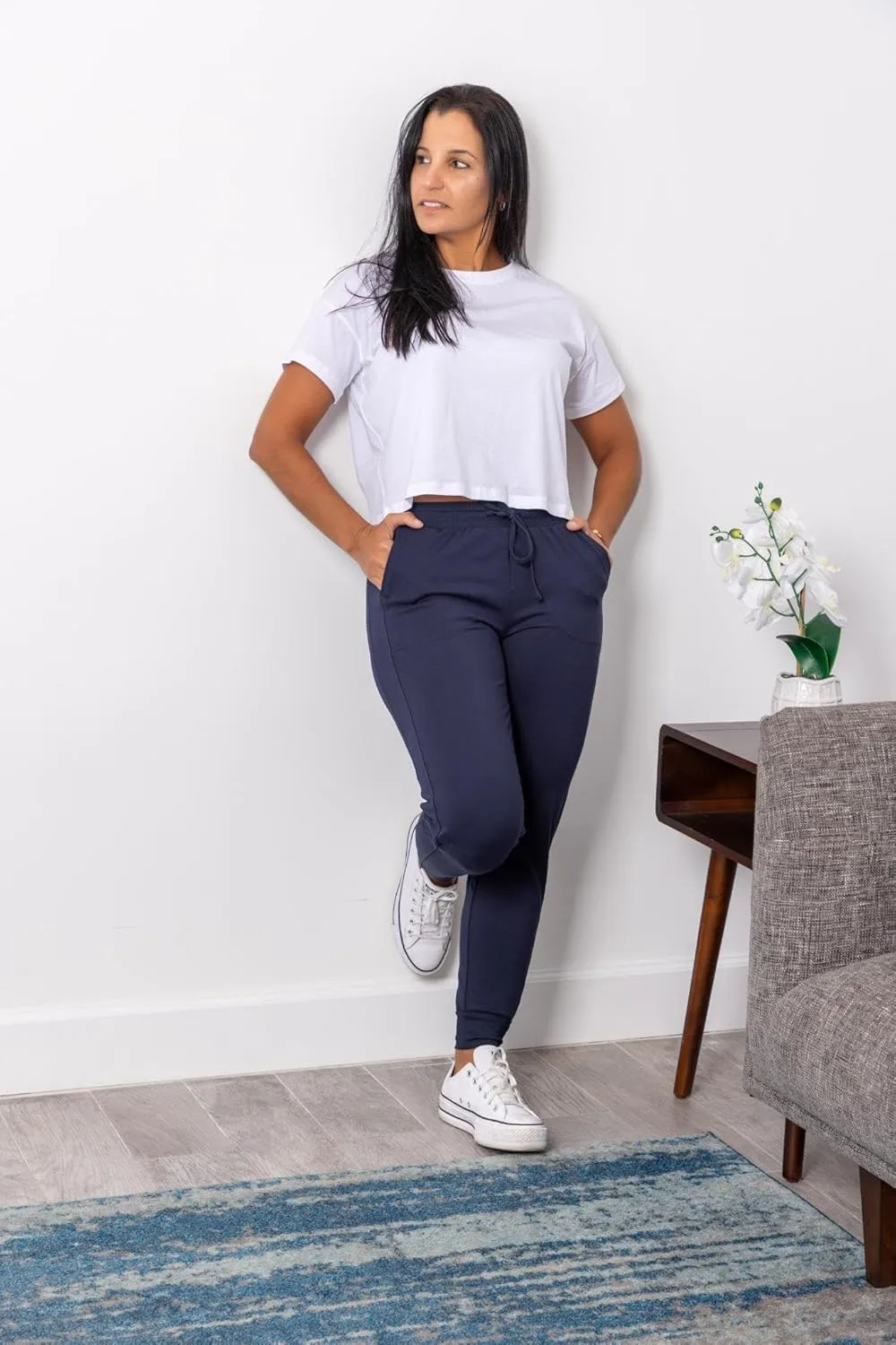 Zac & Rachel Women's Pull on Jogger Pant with Tie Front and Side Pockets