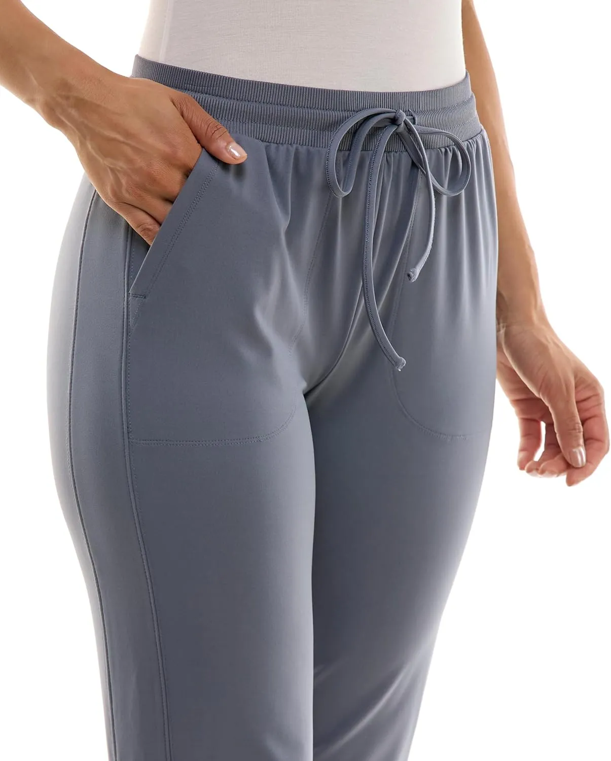 Zac & Rachel Women's Pull on Jogger Pant with Tie Front and Side Pockets
