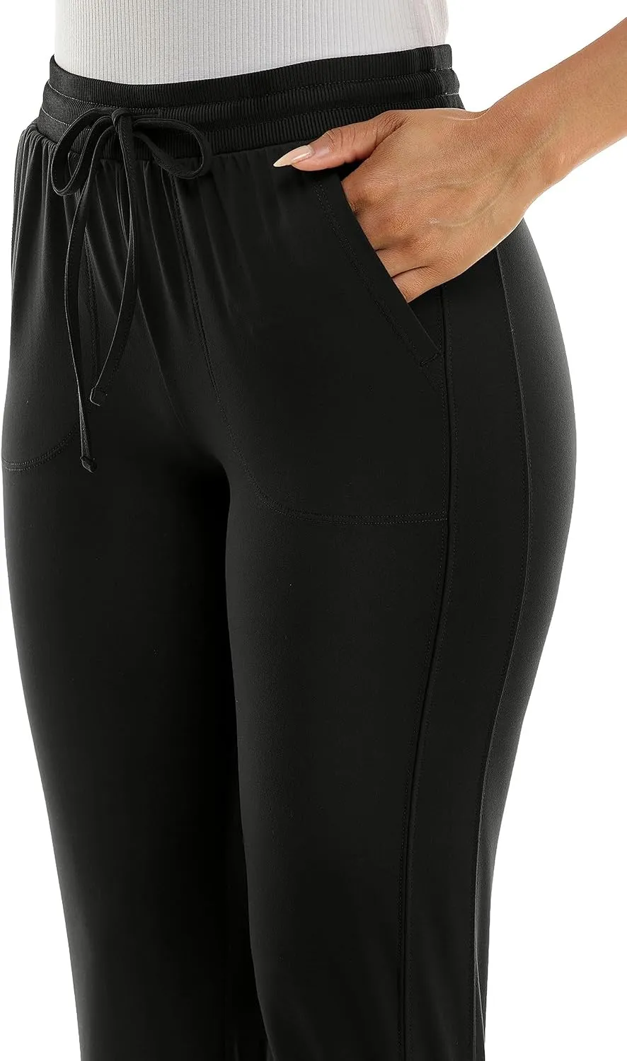 Zac & Rachel Women's Pull on Jogger Pant with Tie Front and Side Pockets
