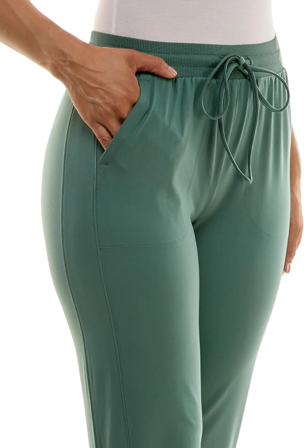 Zac & Rachel Women's Pull on Jogger Pant with Tie Front and Side Pockets