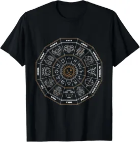Zodiac Wheel Horoscope Astrology Science 12 Horoscope Sign T-Shirt